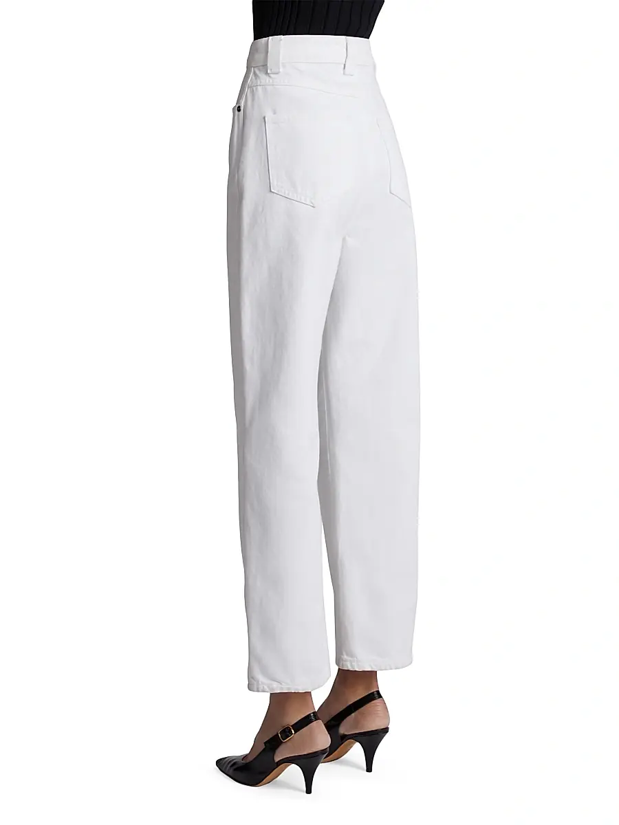 Khaite Women's Shalbi High-Rise Straight-Leg Jeans - White | Thumbnail 4 Khaite Women's Shalbi High-Rise Straight-Leg Jeans - White | Thumbnail 4