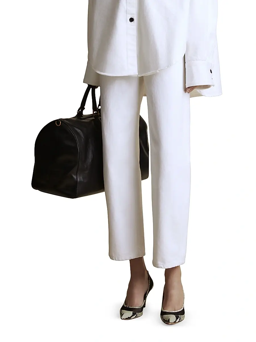 Khaite Women's Shalbi High-Rise Straight-Leg Jeans - White | Thumbnail 8 Khaite Women's Shalbi High-Rise Straight-Leg Jeans - White | Thumbnail 8