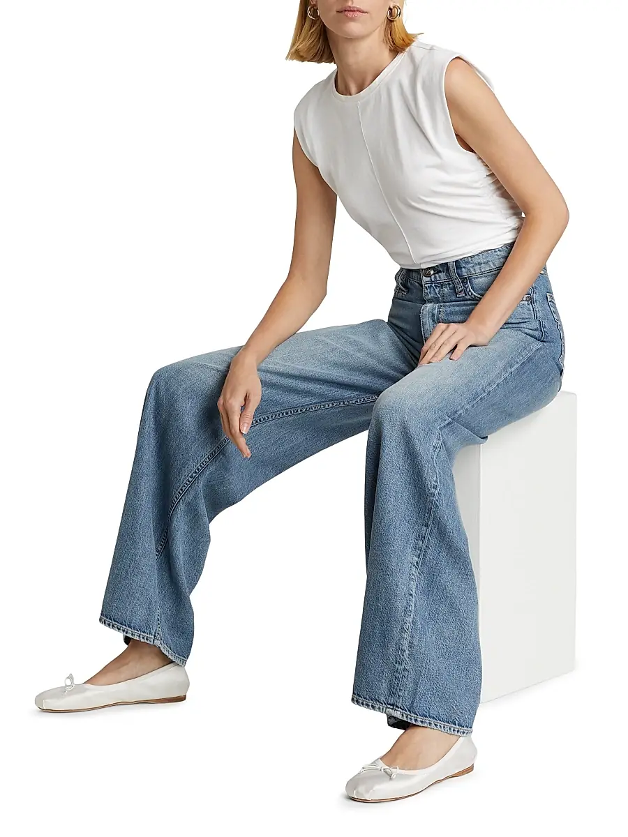 rag & bone Women's Featherweight Sofie Wide-Leg Jeans | Thumbnail 2