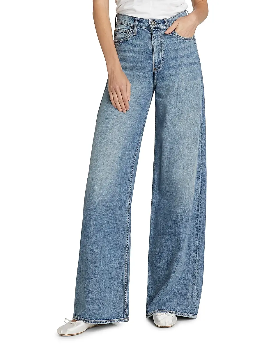 rag & bone Women's Featherweight Sofie Wide-Leg Jeans | Thumbnail 3