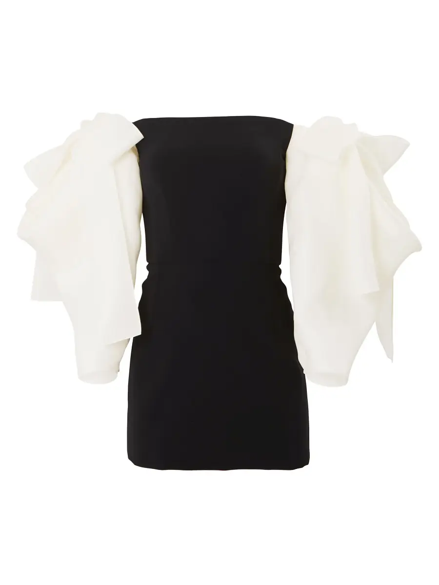 Carolina Herrera Women's Bow Detail Off-The-Shoulder Minidress - Black White | Thumbnail 5 Carolina Herrera Women's Bow Detail Off-The-Shoulder Minidress - Black White | Thumbnail 5