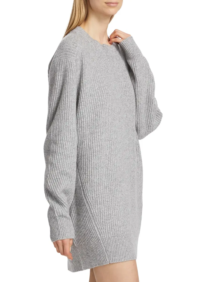 rag & bone Women's Pierce Rib-Knit Cashmere Sweater Dress - Plum | Thumbnail 3 rag & bone Women's Pierce Rib-Knit Cashmere Sweater Dress - Plum | Thumbnail 3