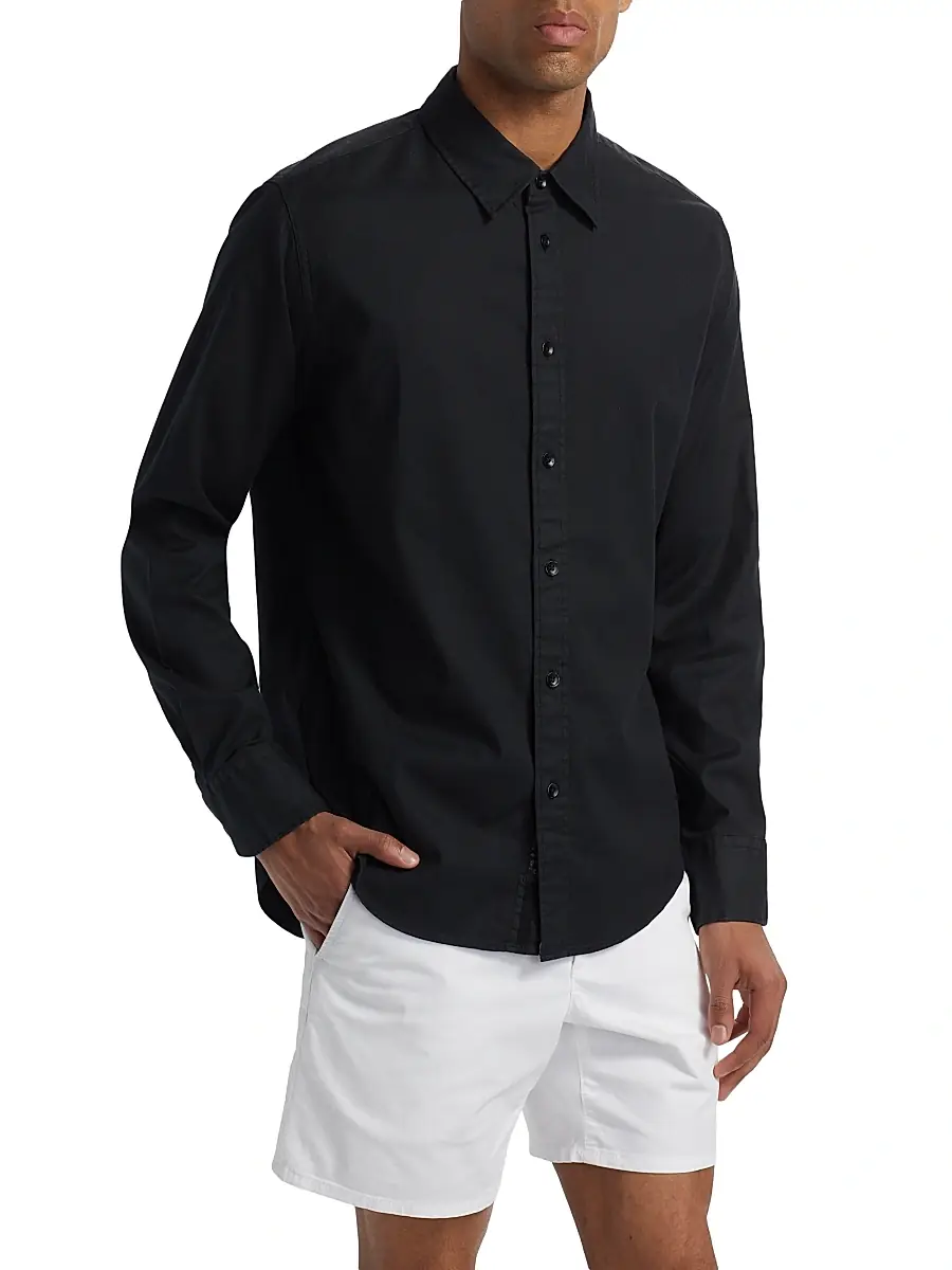 rag & bone Men's Tomlin Cotton Button-Front Shirt | Thumbnail 4 rag & bone Men's Tomlin Cotton Button-Front Shirt | Thumbnail 4