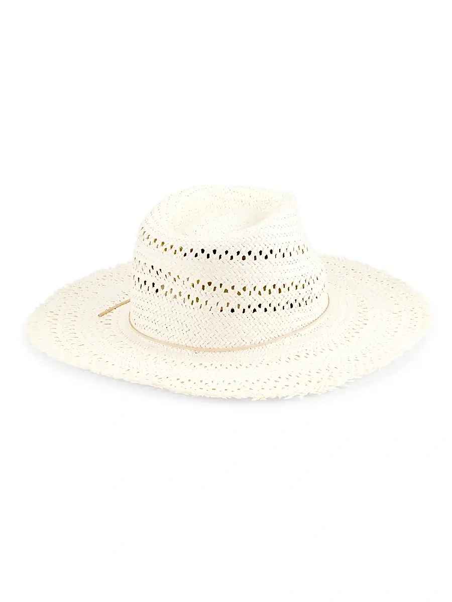 rag & bone Women's Elle Perforated Straw Fedora | Thumbnail 2 rag & bone Women's Elle Perforated Straw Fedora | Thumbnail 2
