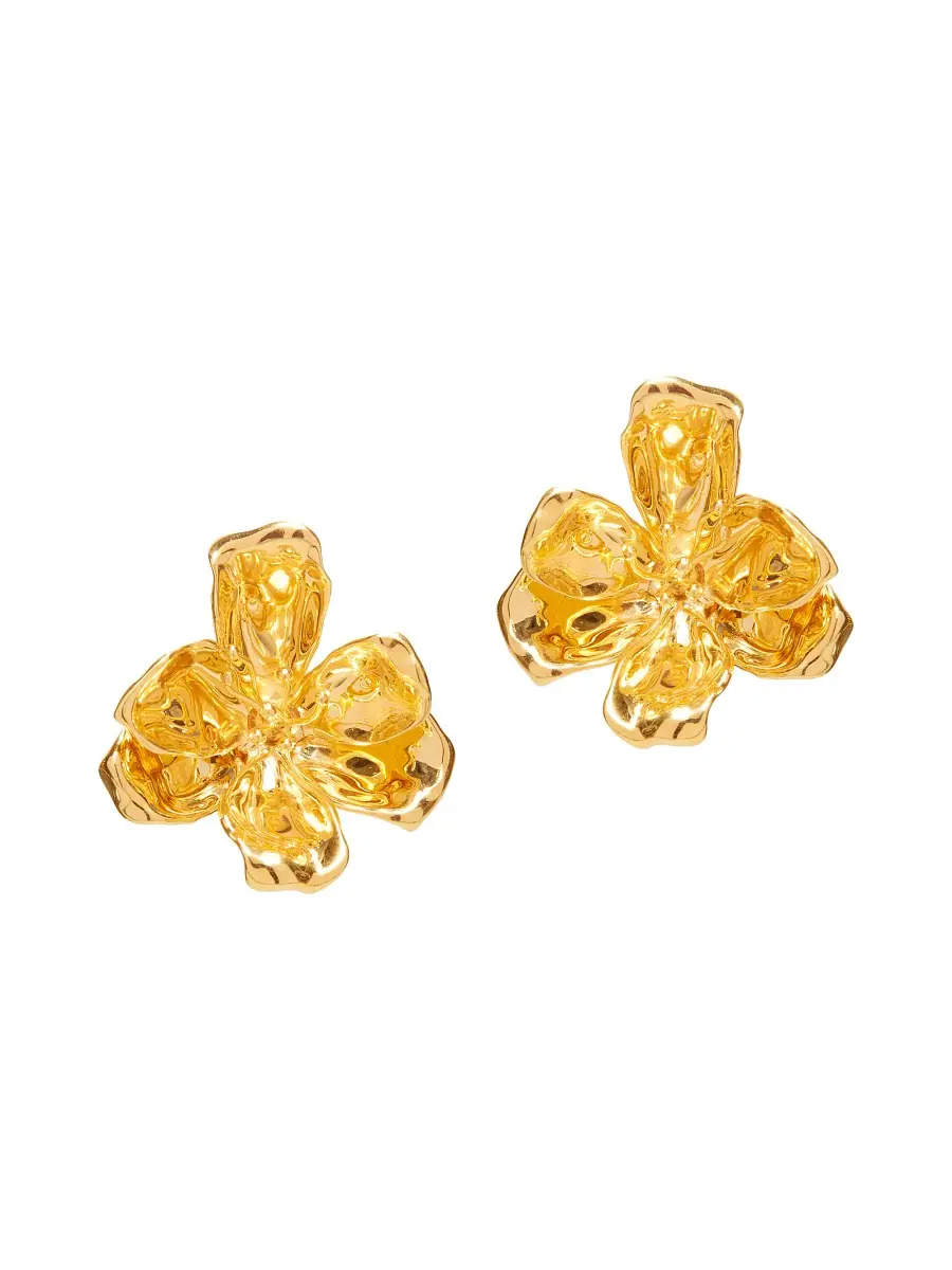 Oscar de la Renta Women's Broken Tulip 14K-Gold-Plated Earrings - Gold | Thumbnail 2 Oscar de la Renta Women's Broken Tulip 14K-Gold-Plated Earrings - Gold | Thumbnail 2