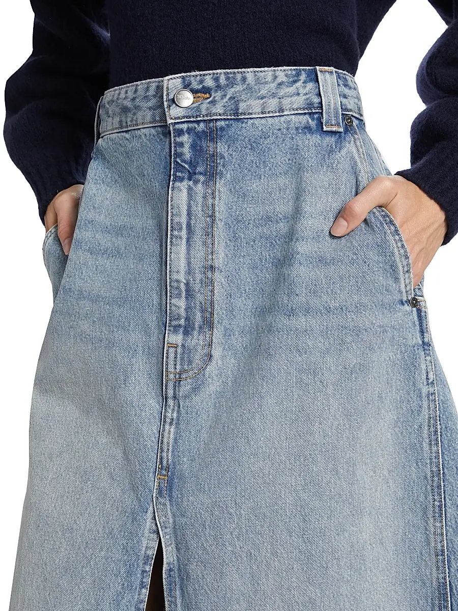 Khaite Women's Charlene Denim Midi-Skirt - Bryce | Thumbnail 6 Khaite Women's Charlene Denim Midi-Skirt - Bryce | Thumbnail 6
