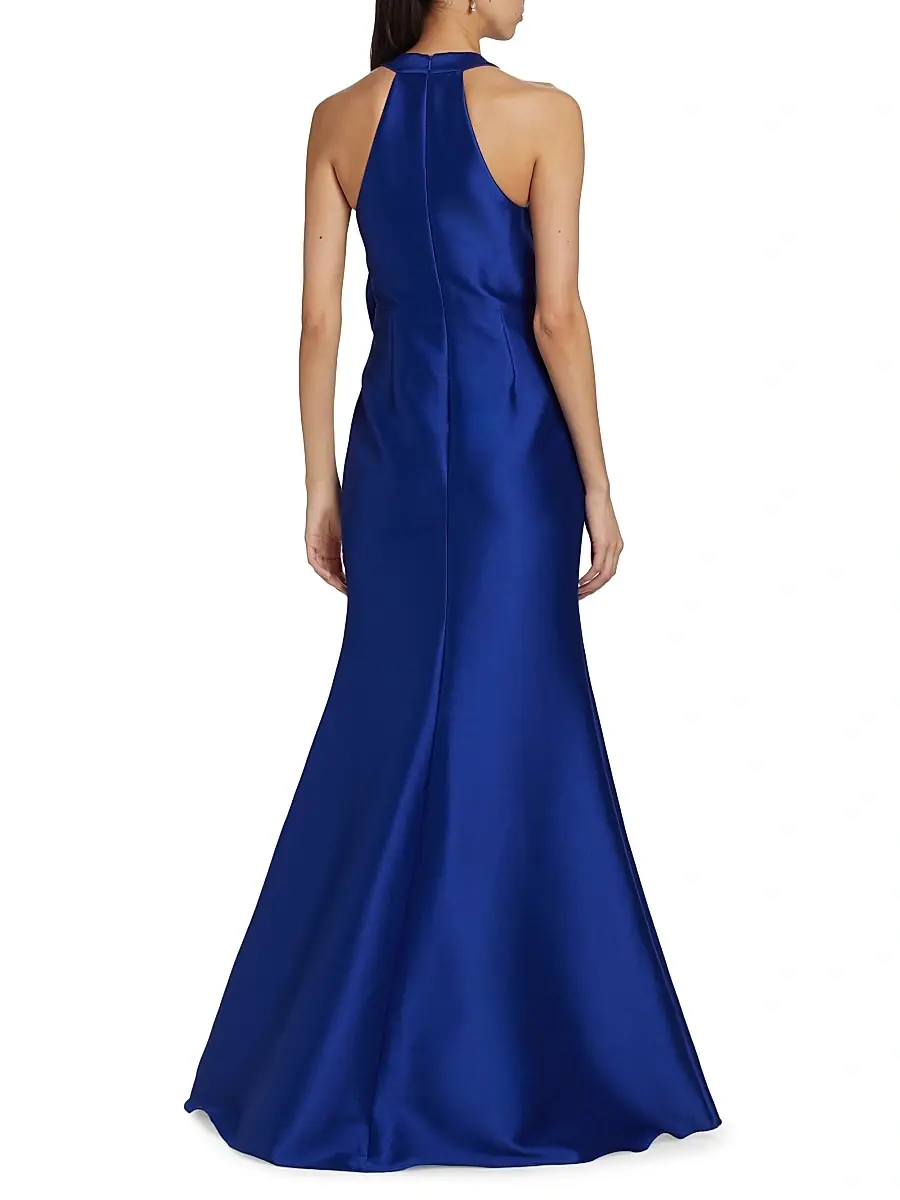 BADGLEY MISCHKA Women's Satin Mikado Bow Mermaid Gown | Thumbnail 5 BADGLEY MISCHKA Women's Satin Mikado Bow Mermaid Gown | Thumbnail 5