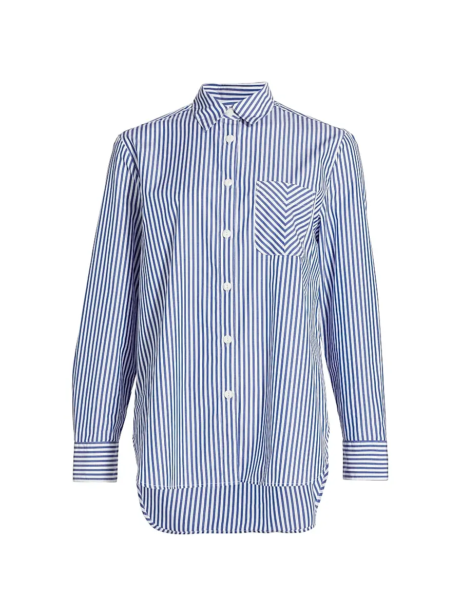 rag & bone Women's Maxine Cotton Poplin Striped Shirt