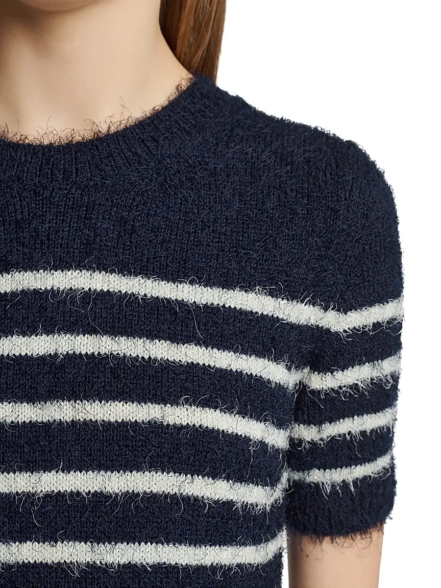 Khaite Women's Luphia Striped Silk-Blend Sweater - Navy Cream | Thumbnail 7 Khaite Women's Luphia Striped Silk-Blend Sweater - Navy Cream | Thumbnail 7