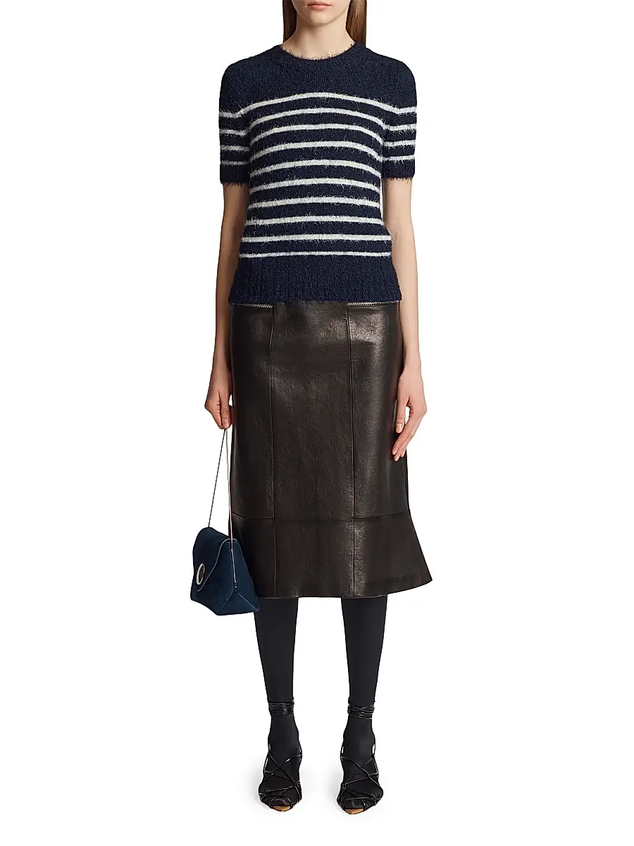 Khaite Women's Luphia Striped Silk-Blend Sweater - Navy Cream | Thumbnail 9 Khaite Women's Luphia Striped Silk-Blend Sweater - Navy Cream | Thumbnail 9