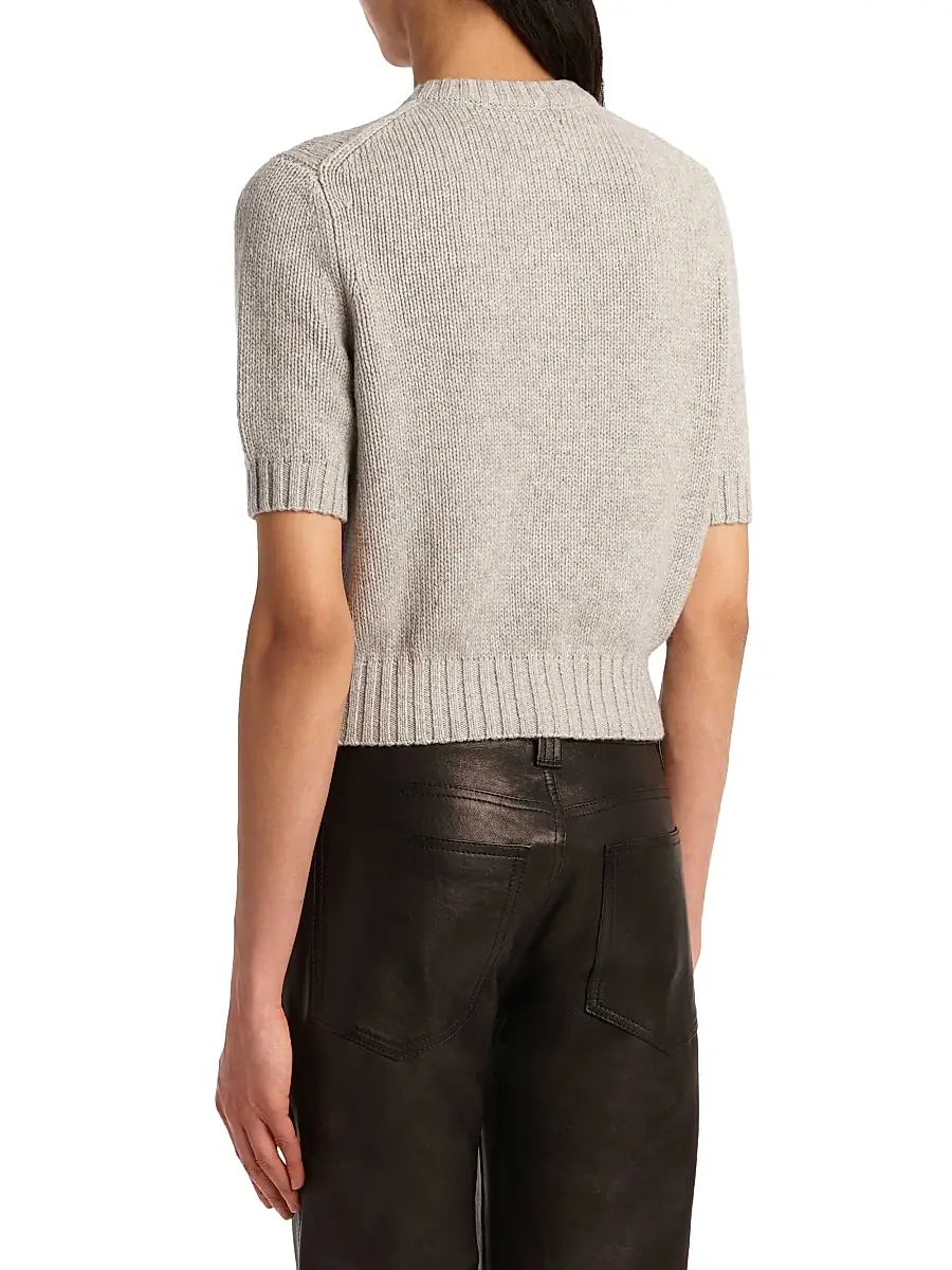 Khaite Women's Nora Cashmere-Blend Cardigan - Heather Grey | Thumbnail 5 Khaite Women's Nora Cashmere-Blend Cardigan - Heather Grey | Thumbnail 5