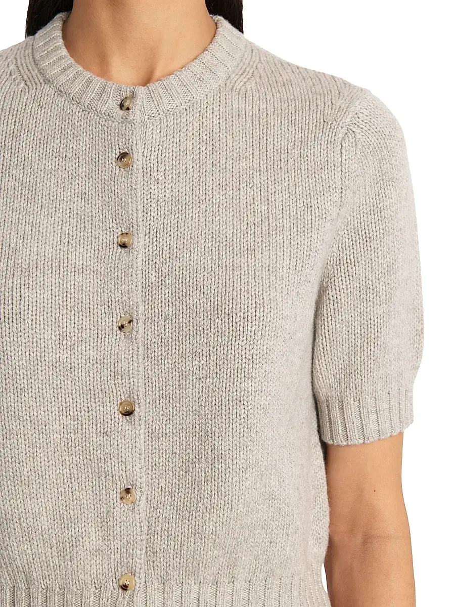 Khaite Women's Nora Cashmere-Blend Cardigan - Heather Grey | Thumbnail 6 Khaite Women's Nora Cashmere-Blend Cardigan - Heather Grey | Thumbnail 6