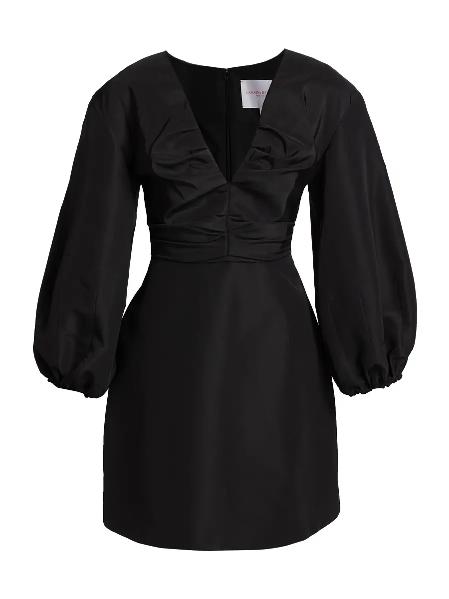 Carolina Herrera Women's Chalet Silk Balloon-Sleeve Minidress - Black | Thumbnail 7 Carolina Herrera Women's Chalet Silk Balloon-Sleeve Minidress - Black | Thumbnail 7