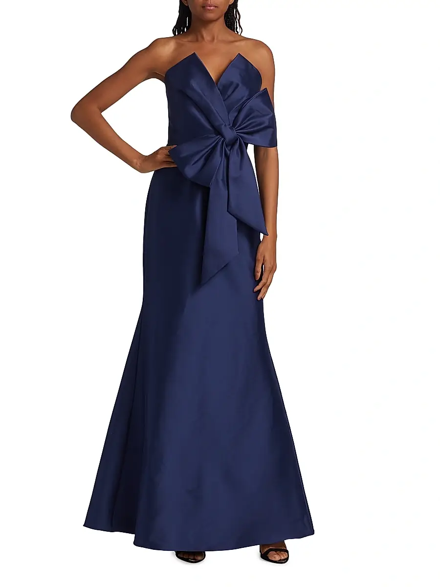 BADGLEY MISCHKA Women's Strapless Bow Gown | Thumbnail 2