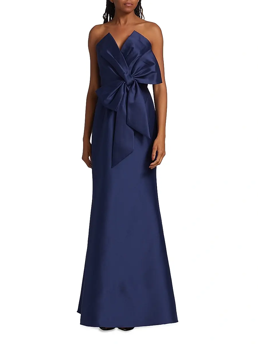 BADGLEY MISCHKA Women's Strapless Bow Gown | Thumbnail 3