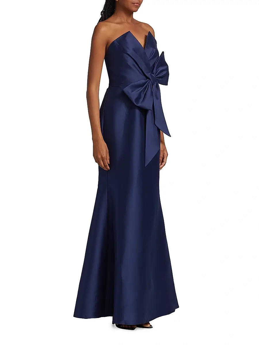 BADGLEY MISCHKA Women's Strapless Bow Gown | Thumbnail 4