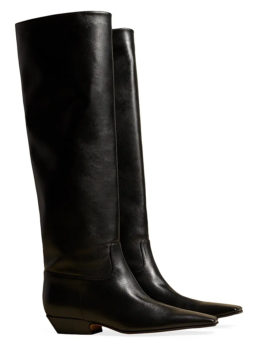 Khaite Women's Marfa 25MM Leather Knee-High Boots - Black | Thumbnail 2 Khaite Women's Marfa 25MM Leather Knee-High Boots - Black | Thumbnail 2