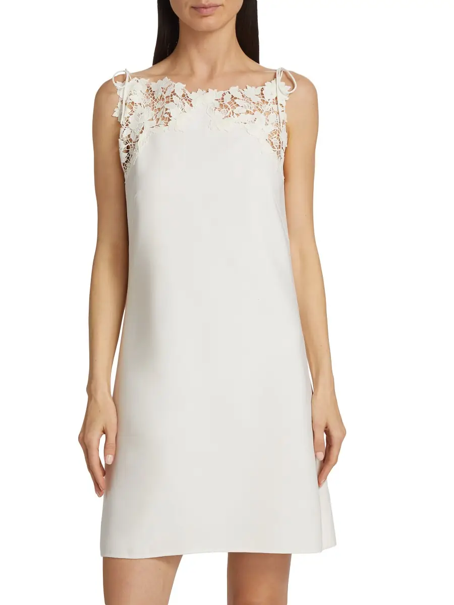 Oscar de la Renta Women's Gardenia Guipure & Wool Minidress | Thumbnail 2 Oscar de la Renta Women's Gardenia Guipure & Wool Minidress | Thumbnail 2