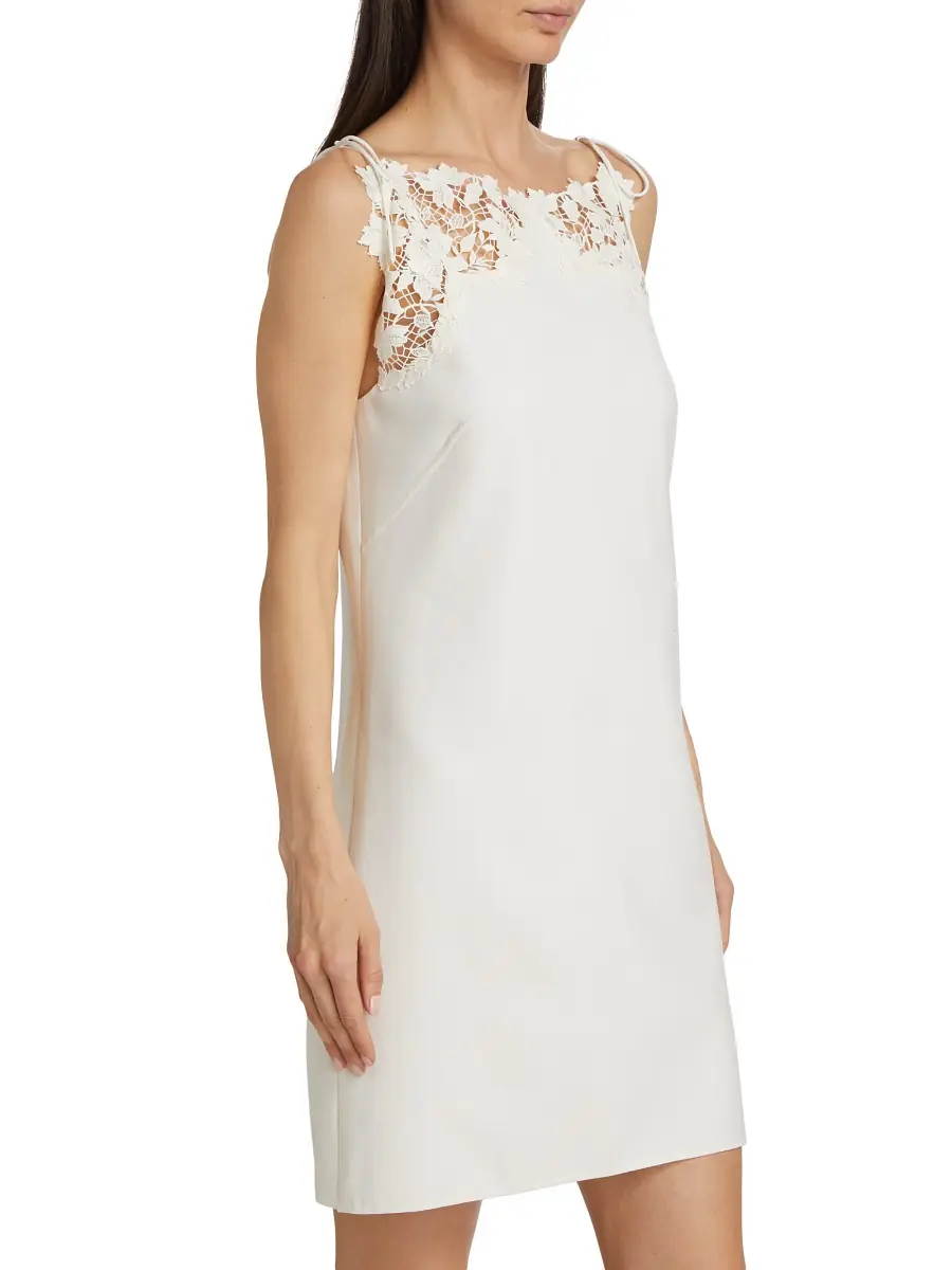 Oscar de la Renta Women's Gardenia Guipure & Wool Minidress | Thumbnail 3 Oscar de la Renta Women's Gardenia Guipure & Wool Minidress | Thumbnail 3
