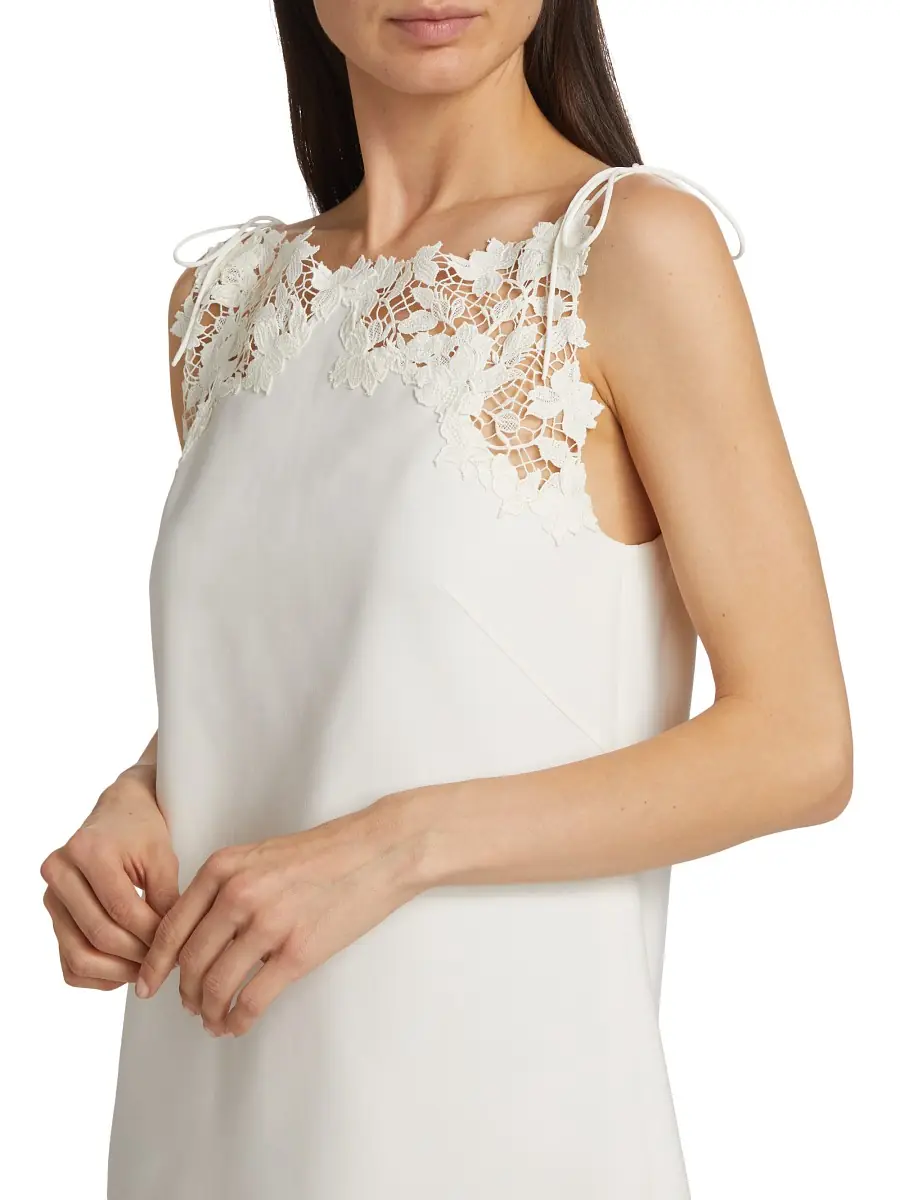 Oscar de la Renta Women's Gardenia Guipure & Wool Minidress | Thumbnail 5 Oscar de la Renta Women's Gardenia Guipure & Wool Minidress | Thumbnail 5