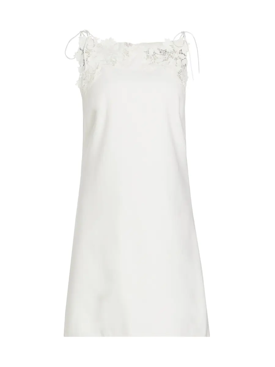 Oscar de la Renta Women's Gardenia Guipure & Wool Minidress | Thumbnail 7 Oscar de la Renta Women's Gardenia Guipure & Wool Minidress | Thumbnail 7