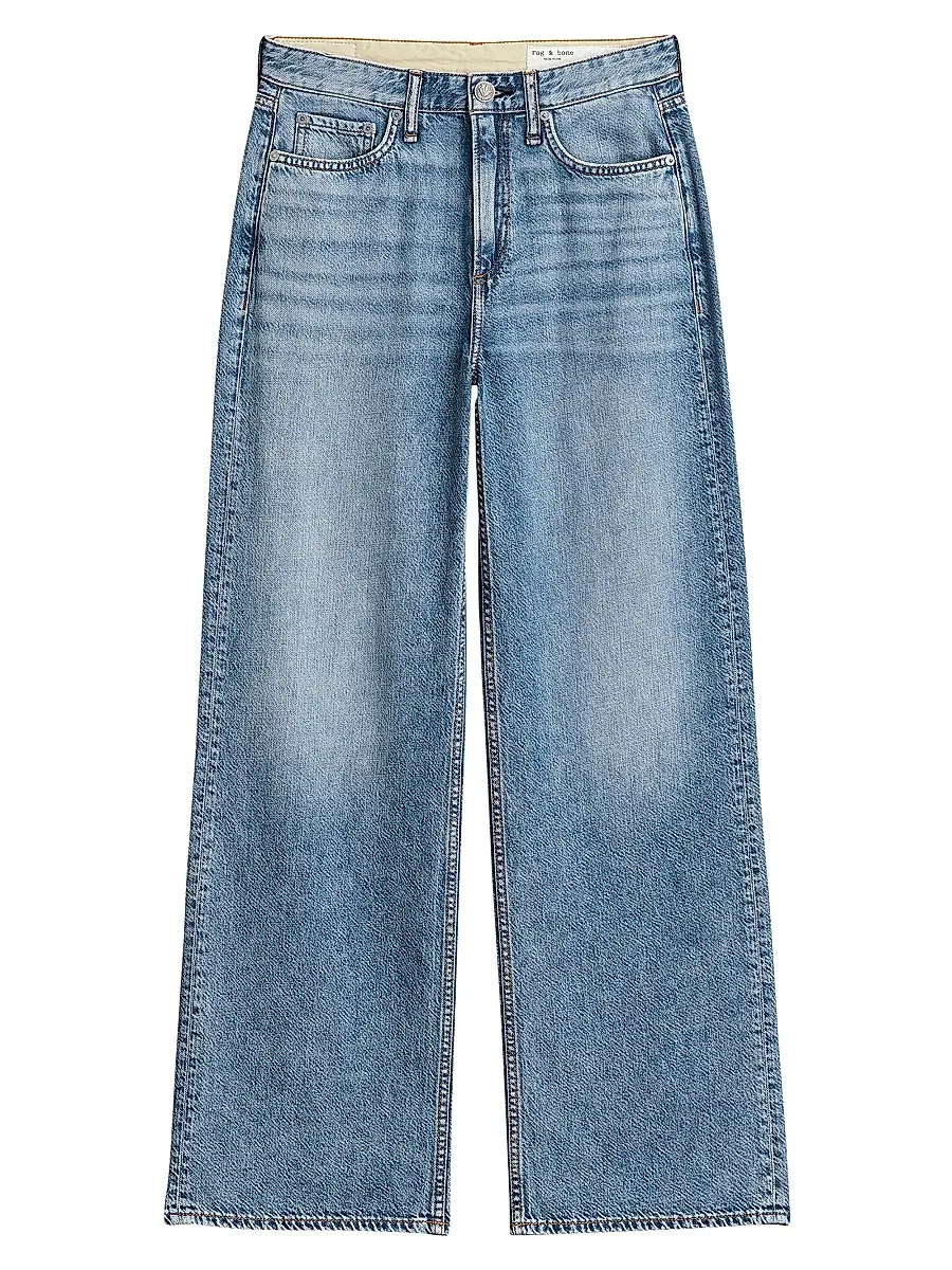 rag & bone Women's Featherweight Logan Wide-Leg Jeans