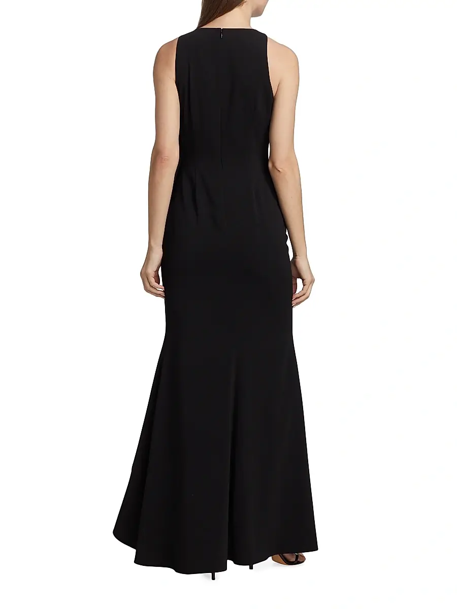 BADGLEY MISCHKA Women's Odessa Asymmetric Sleeveless Column Ruffle-Skirt Gown | Thumbnail 5