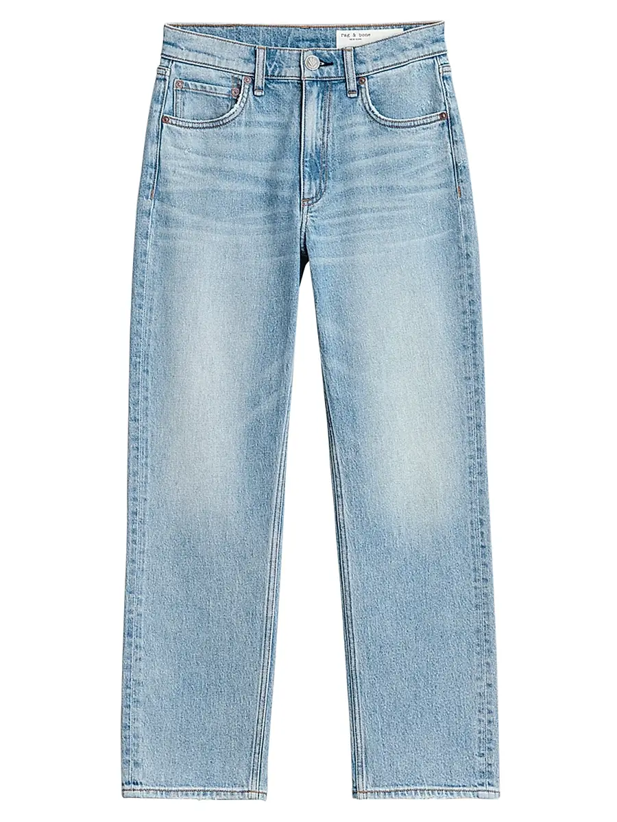 rag & bone Women's Harlow Straight Mid-Rise Crop Jeans