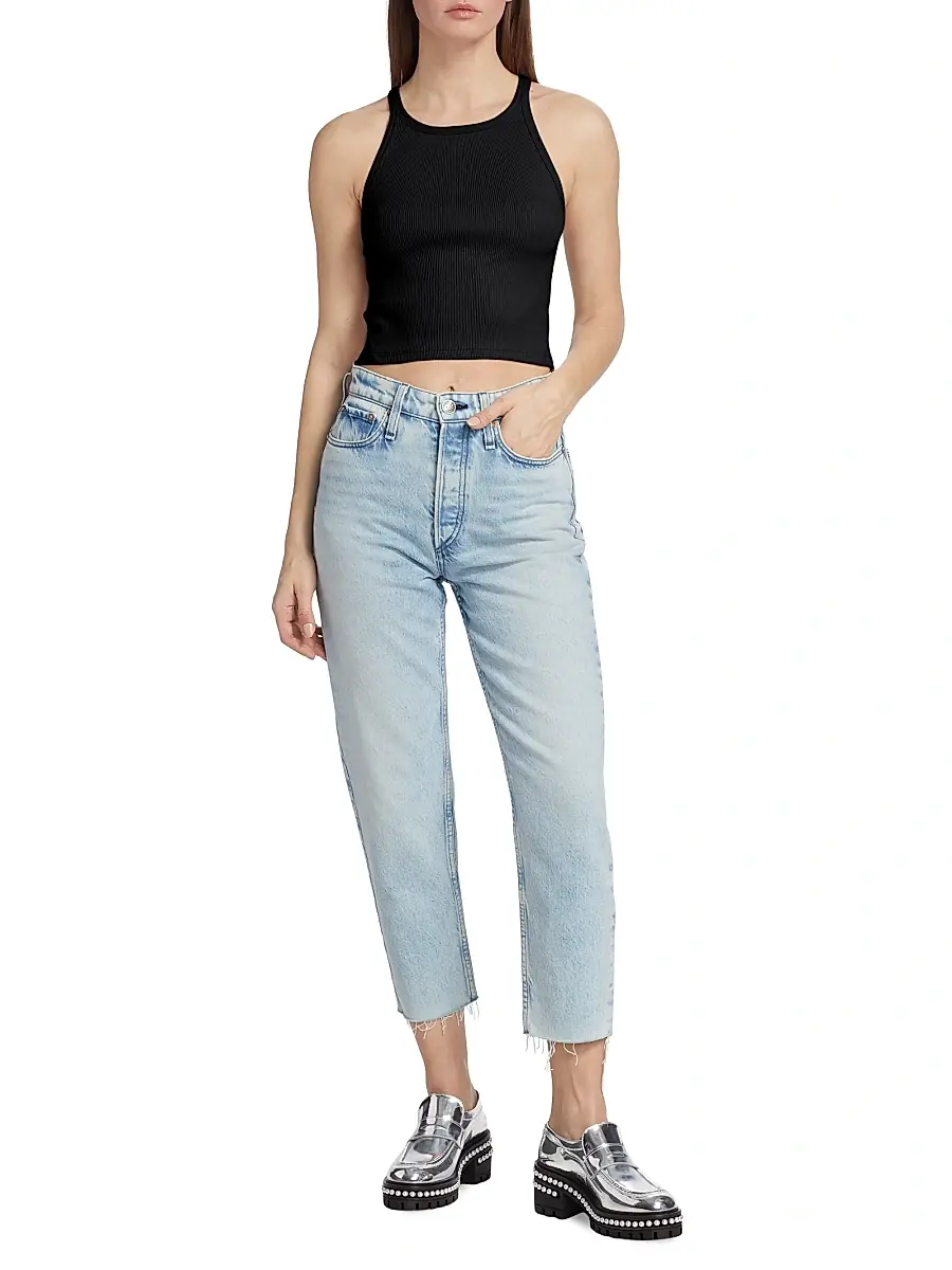 rag & bone Women's Cropped Ribbed Tank | Thumbnail 2