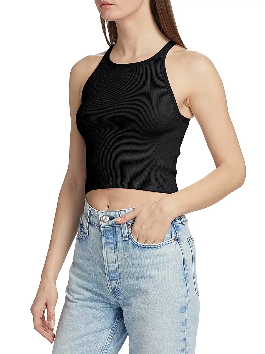rag & bone Women's Cropped Ribbed Tank | Thumbnail 4