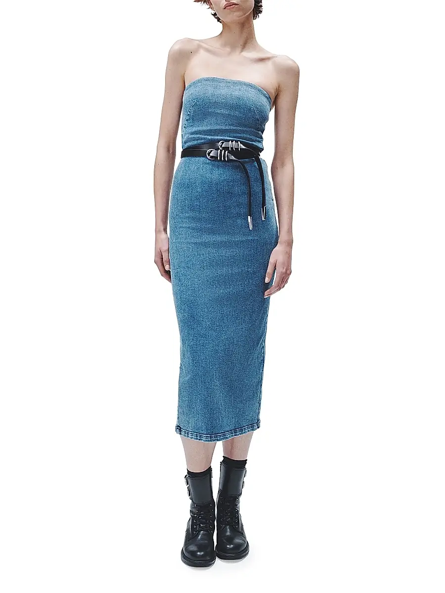 rag & bone Women's Jasmine Stretch Denim Midi-Dress | Thumbnail 2 rag & bone Women's Jasmine Stretch Denim Midi-Dress | Thumbnail 2