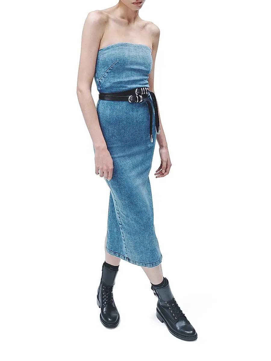 rag & bone Women's Jasmine Stretch Denim Midi-Dress | Thumbnail 3 rag & bone Women's Jasmine Stretch Denim Midi-Dress | Thumbnail 3