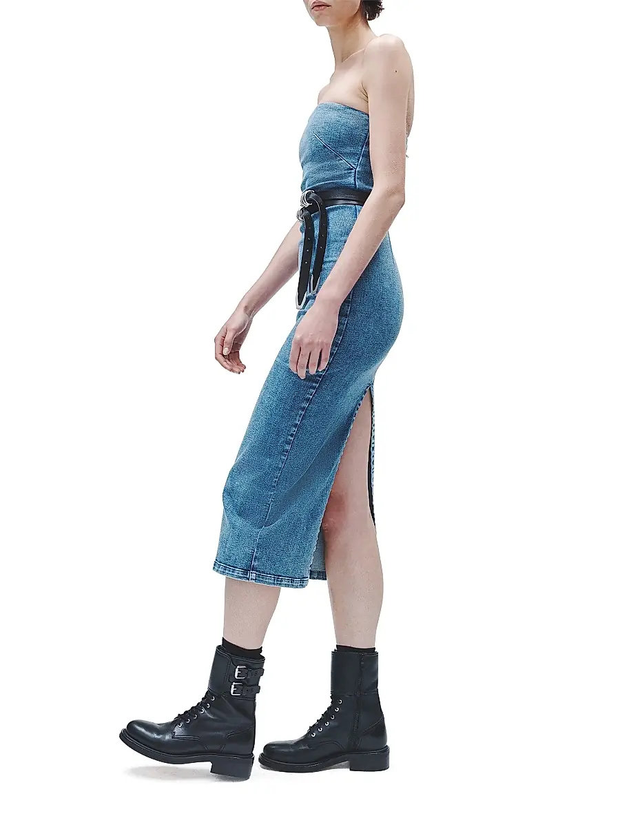 rag & bone Women's Jasmine Stretch Denim Midi-Dress | Thumbnail 4 rag & bone Women's Jasmine Stretch Denim Midi-Dress | Thumbnail 4