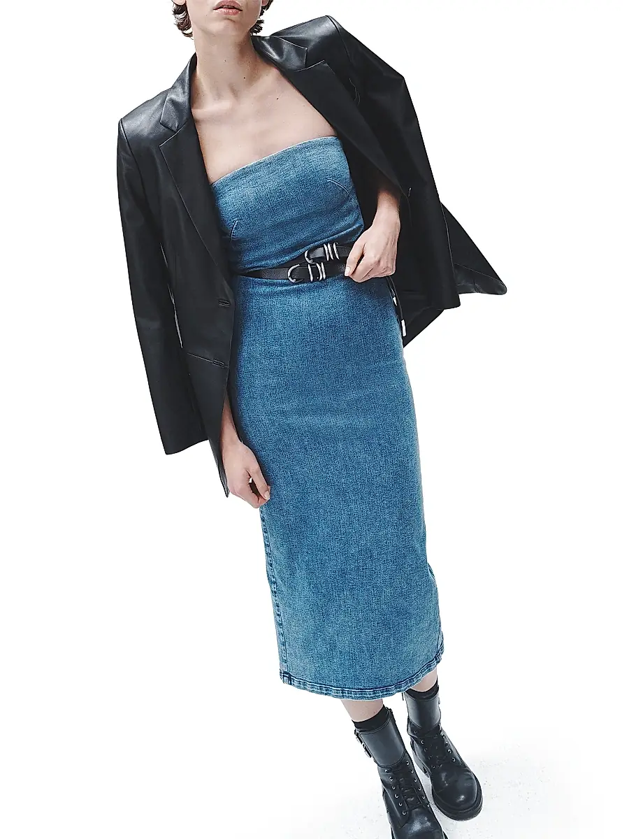 rag & bone Women's Jasmine Stretch Denim Midi-Dress | Thumbnail 6 rag & bone Women's Jasmine Stretch Denim Midi-Dress | Thumbnail 6