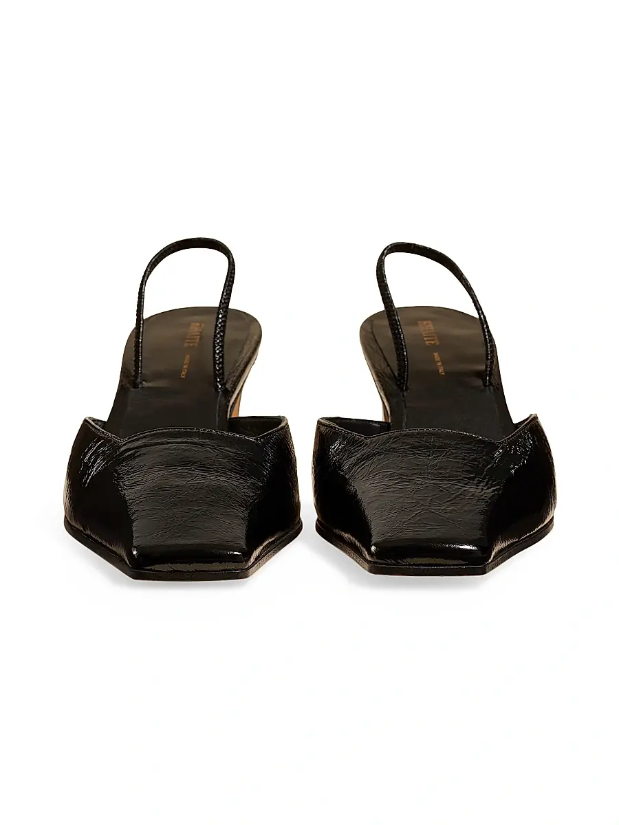 Khaite Women's Roosevelt 40MM Leather Slingback Pumps - Black | Thumbnail 3 Khaite Women's Roosevelt 40MM Leather Slingback Pumps - Black | Thumbnail 3