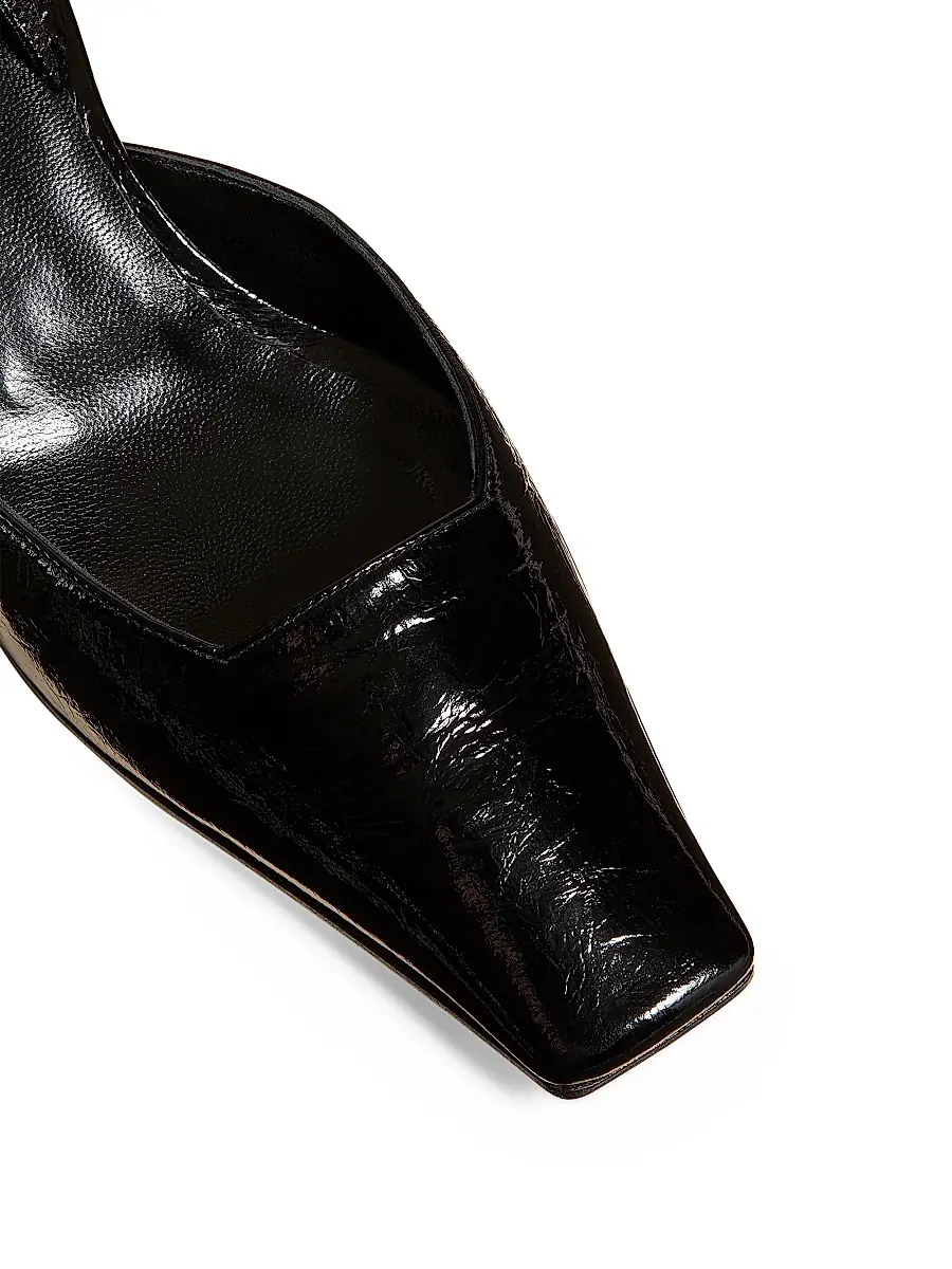 Khaite Women's Roosevelt 40MM Leather Slingback Pumps - Black | Thumbnail 4 Khaite Women's Roosevelt 40MM Leather Slingback Pumps - Black | Thumbnail 4