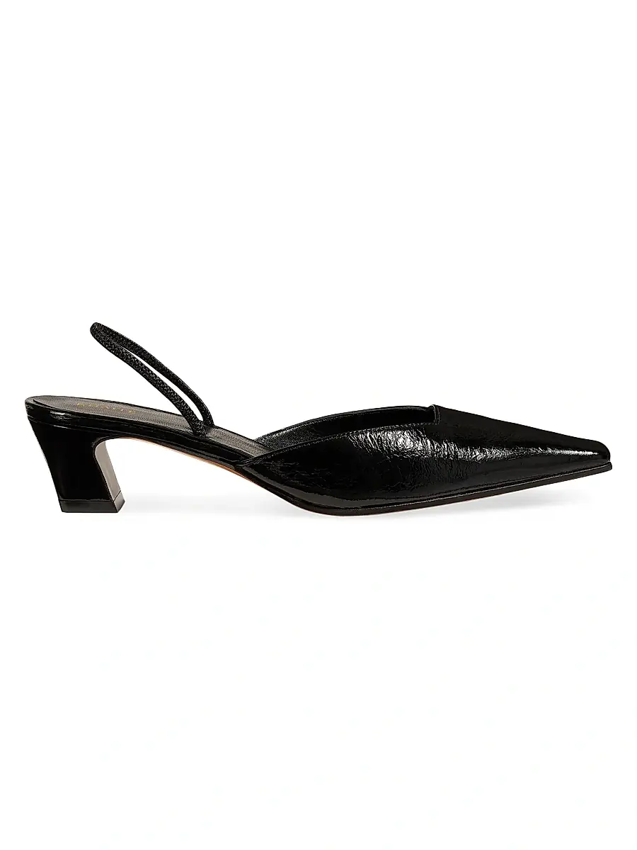 Women's Roosevelt 40MM Leather Slingback Pumps - Black Women's Roosevelt 40MM Leather Slingback Pumps - Black