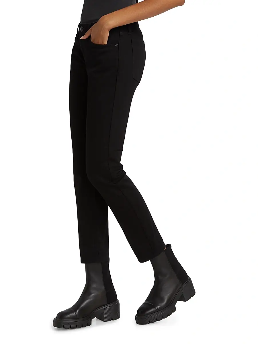 rag & bone Women's Dre Low-Rise Slim Boyfriend Jeans - Black | Thumbnail 4