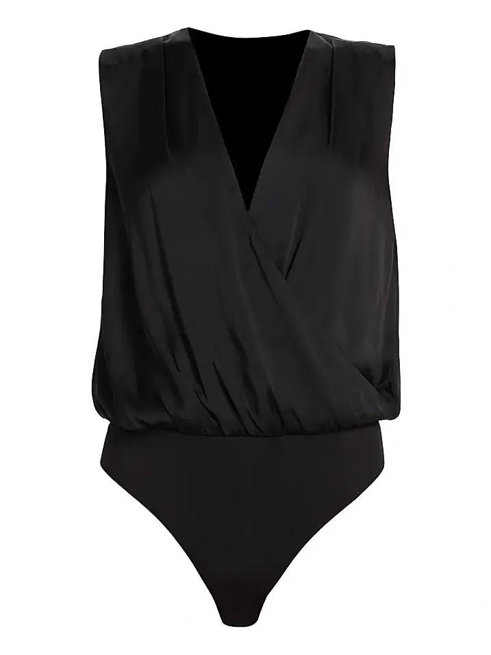 Women's Date Sleeveless Satin Bodysuit Women's Date Sleeveless Satin Bodysuit