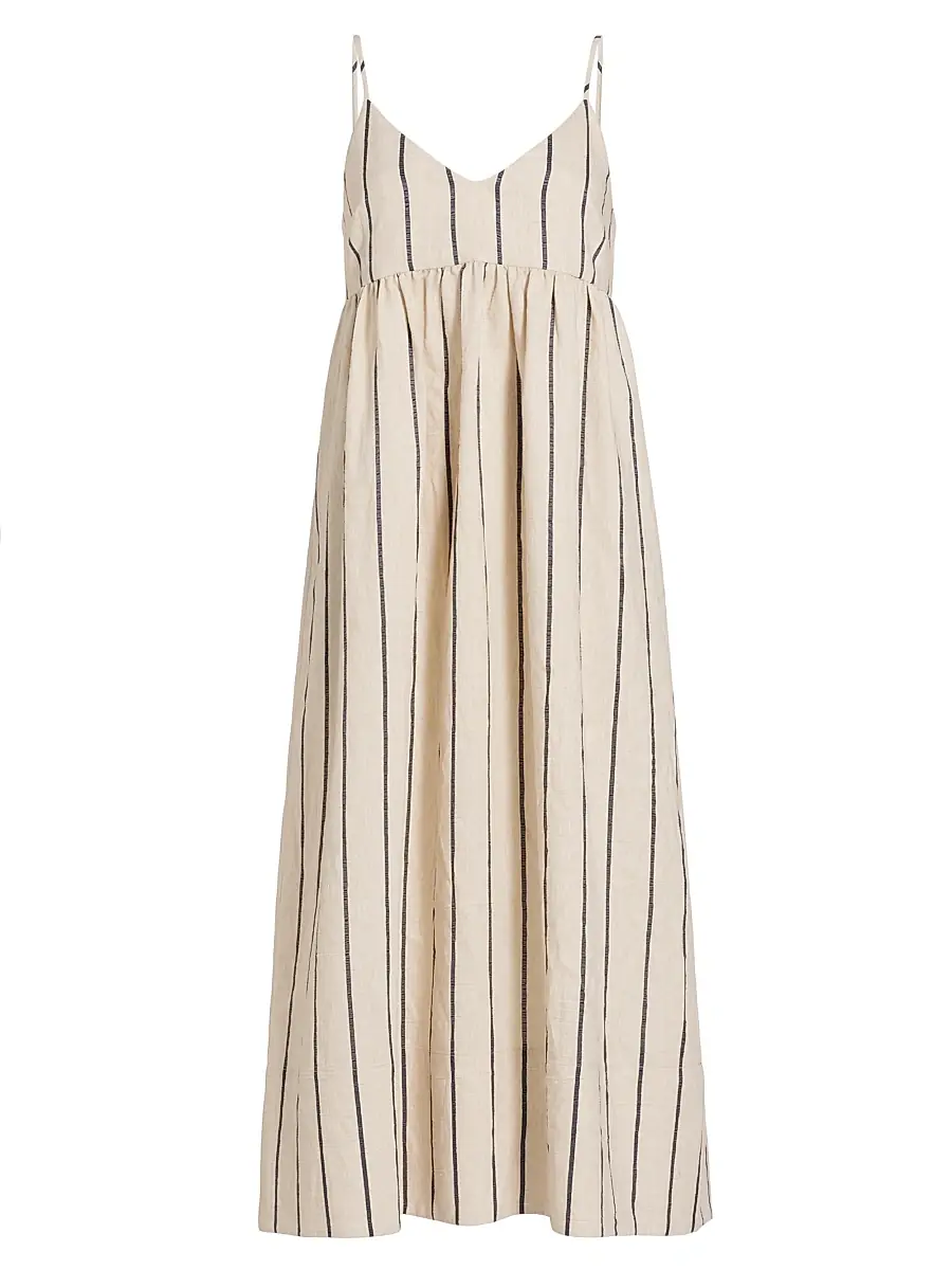 Jenni Kayne Women's Cove Linen-Blend Maxi Dress - Natural Navy Stripe | Image 1 Jenni Kayne Women's Cove Linen-Blend Maxi Dress - Natural Navy Stripe | Image 1