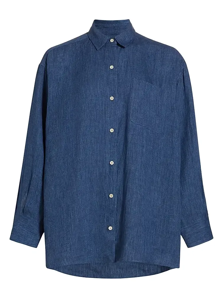 Women's Relaxed Silk Oversized Button-Up Shirt