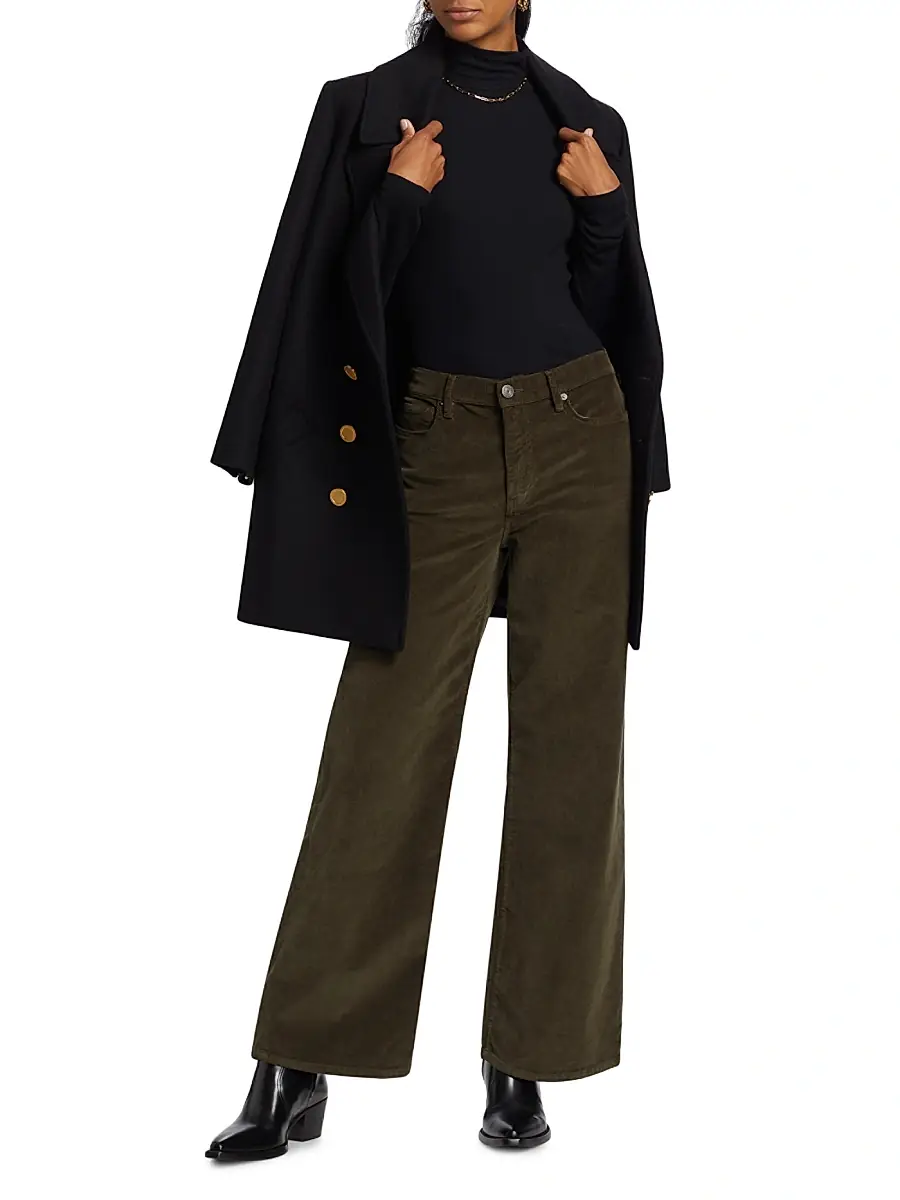 Frame Women's Le Slim Palazzo Corduroy Jeans - Rich Military | Thumbnail 2 Frame Women's Le Slim Palazzo Corduroy Jeans - Rich Military | Thumbnail 2