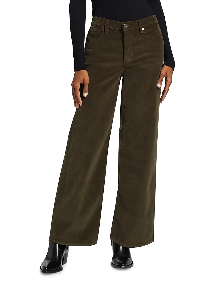 Frame Women's Le Slim Palazzo Corduroy Jeans - Rich Military | Thumbnail 3 Frame Women's Le Slim Palazzo Corduroy Jeans - Rich Military | Thumbnail 3
