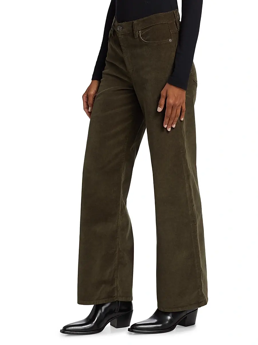 Frame Women's Le Slim Palazzo Corduroy Jeans - Rich Military | Thumbnail 4 Frame Women's Le Slim Palazzo Corduroy Jeans - Rich Military | Thumbnail 4