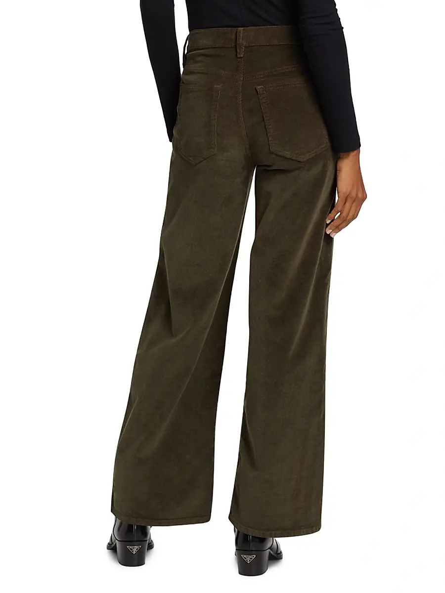 Frame Women's Le Slim Palazzo Corduroy Jeans - Rich Military | Thumbnail 5 Frame Women's Le Slim Palazzo Corduroy Jeans - Rich Military | Thumbnail 5