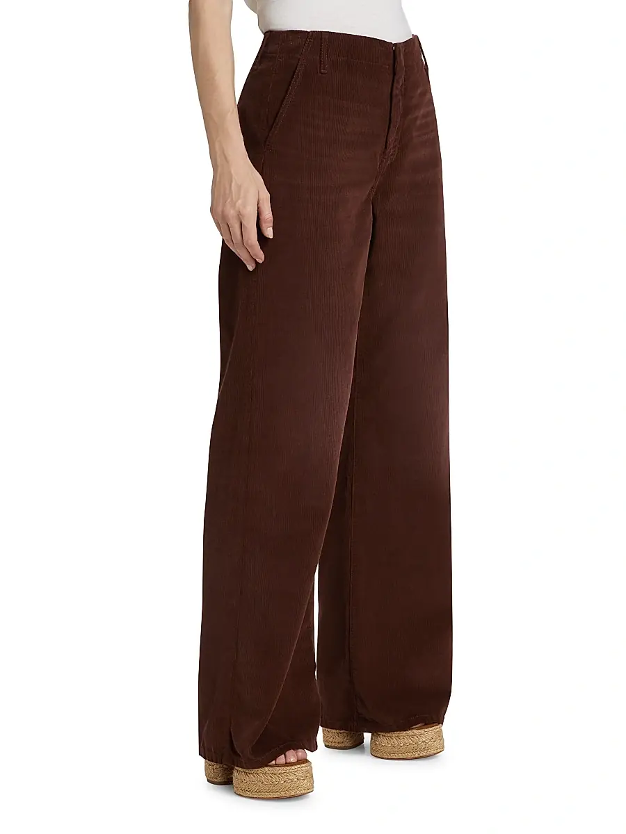 Re/done Women's Corduroy Straight-Leg Trousers - Dark Chocolate | Thumbnail 4 Re/done Women's Corduroy Straight-Leg Trousers - Dark Chocolate | Thumbnail 4