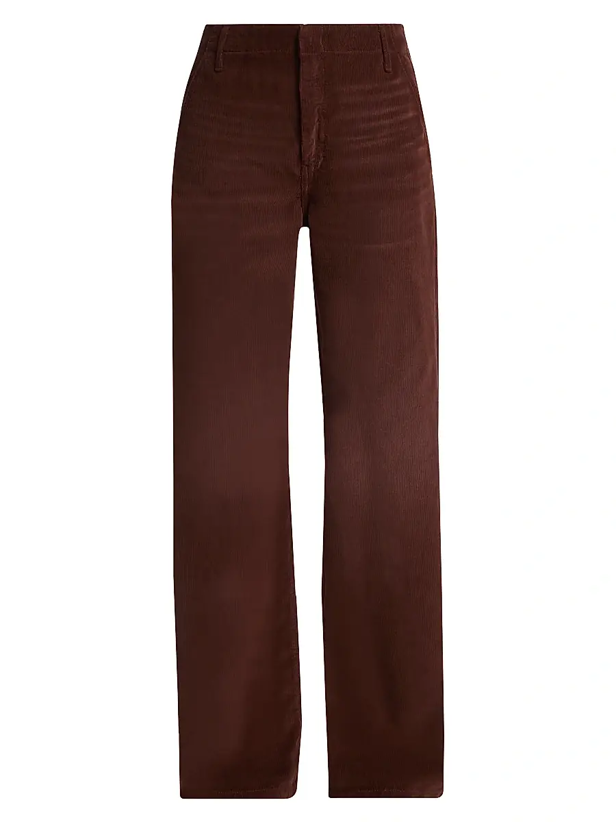 Women's Corduroy Straight-Leg Trousers - Dark Chocolate Women's Corduroy Straight-Leg Trousers - Dark Chocolate