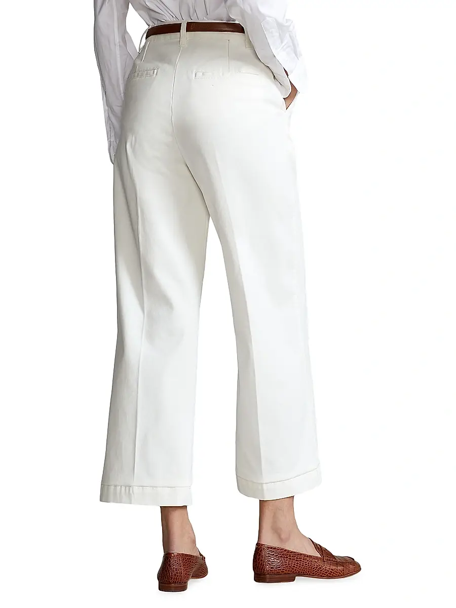 Polo Ralph Lauren Women's Cropped Stretch-Cotton Wide-Leg Pant | Thumbnail 5