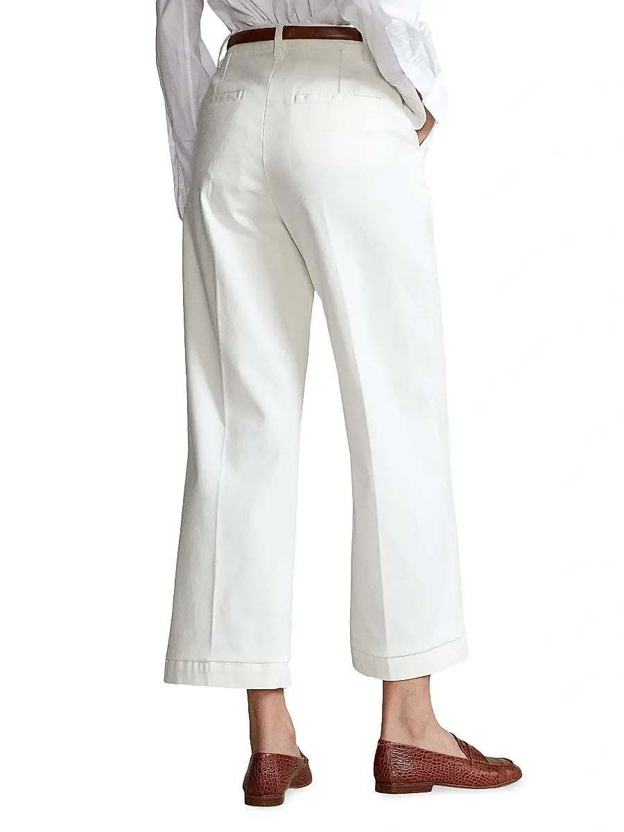 Polo Ralph Lauren Women's Cropped Stretch-Cotton Wide-Leg Pant | Thumbnail 6