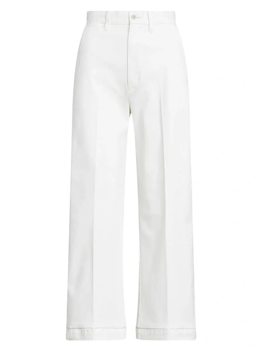 Polo Ralph Lauren Women's Cropped Stretch-Cotton Wide-Leg Pant